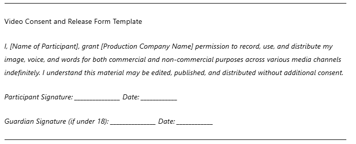 video consent forms